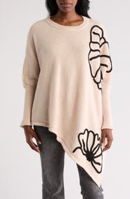 DR2 by Daniel Rainn Asymmetric Floral Embroidered Top