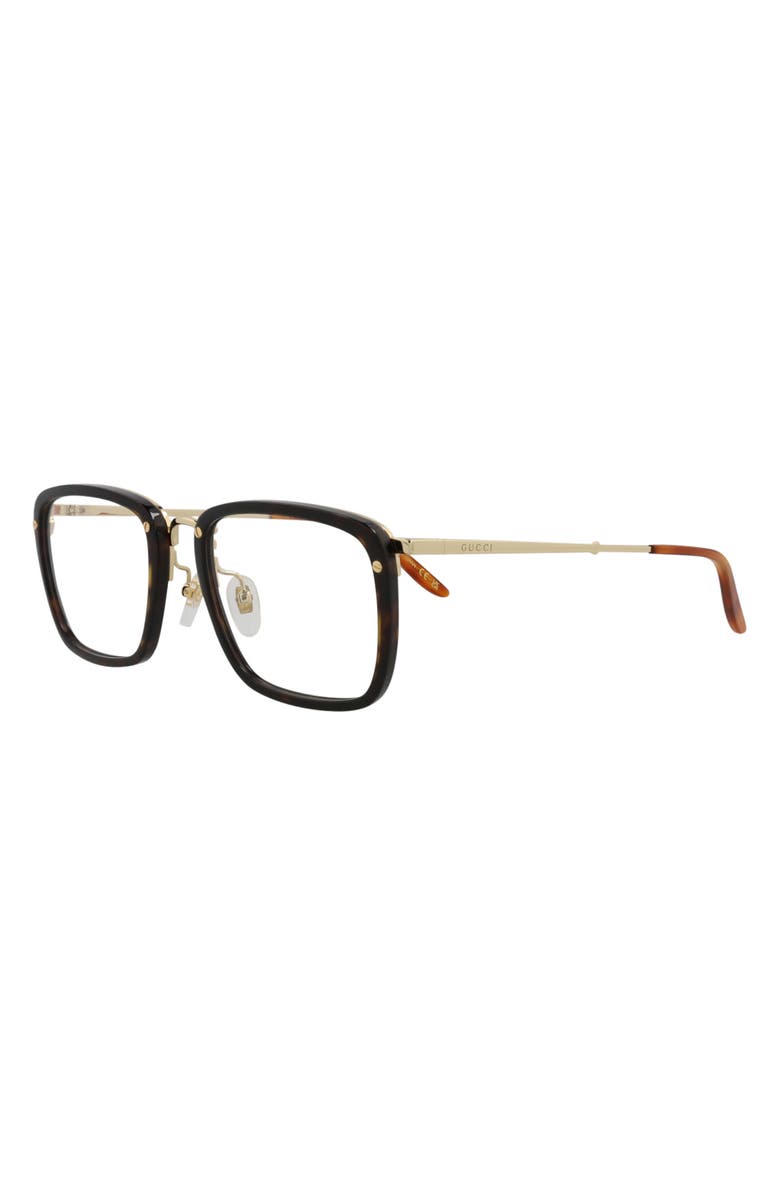 Gucci Novelty 53mm Rectangular Optical Glasses, Alternate, color,