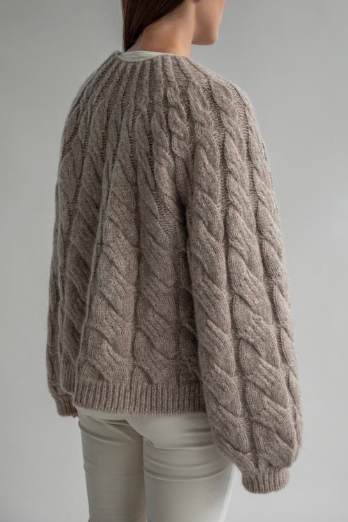 Sskein Tomo Mix Cable Handknit In Oat Heather