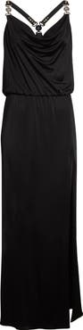 Versace Gathered Liquid Jersey Gown