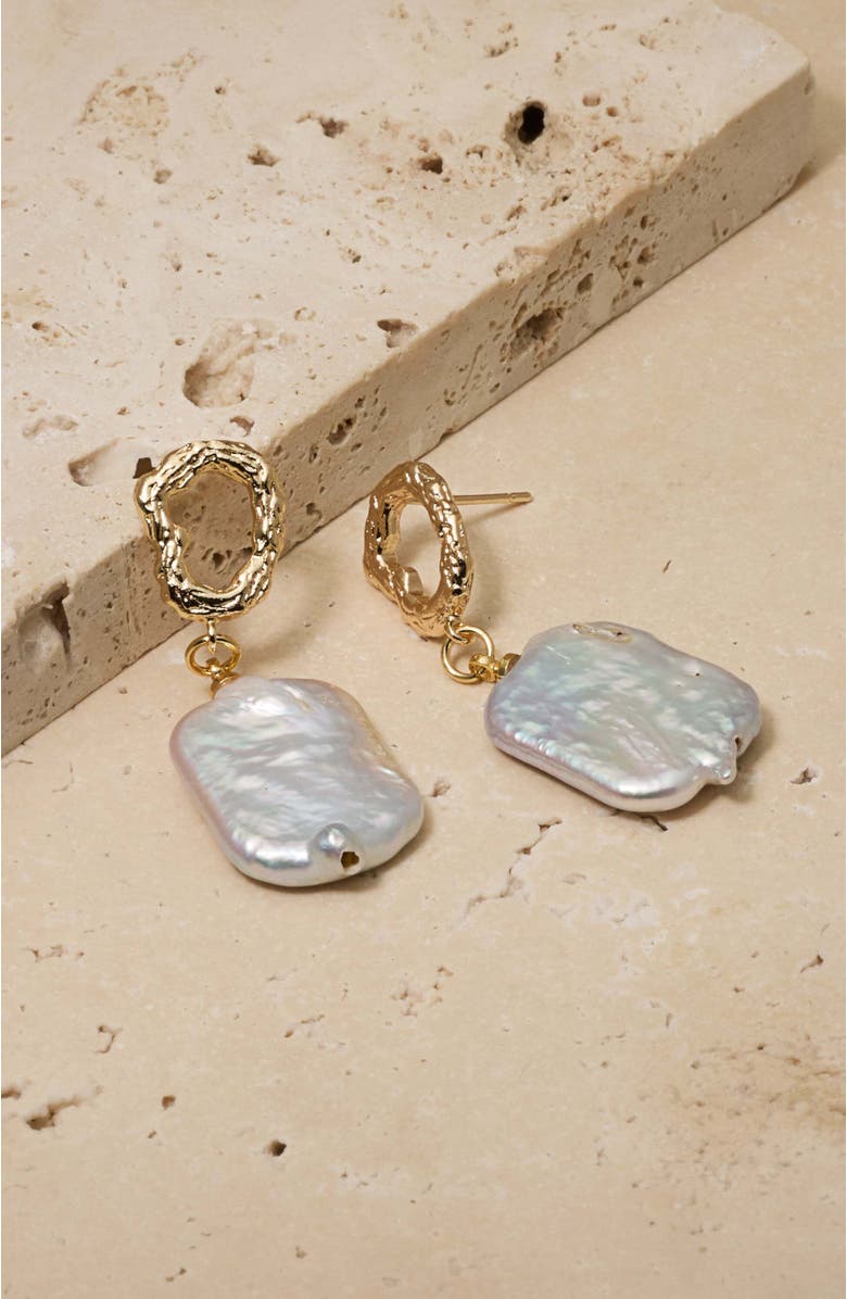 Untamed Petals Gemma Pearl Drop Earrings, Alternate, color, White