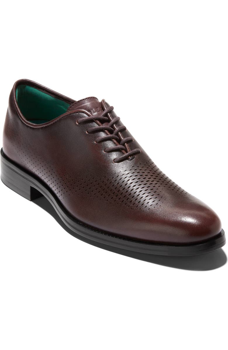 Cole Haan Washington Grand Laser Plain Toe Wholecut Shoe, Main, color, Ch Dark Chocolate Rever