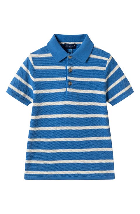 Kids' Stripe Textured Cotton Polo (Toddler & Little Kid)
