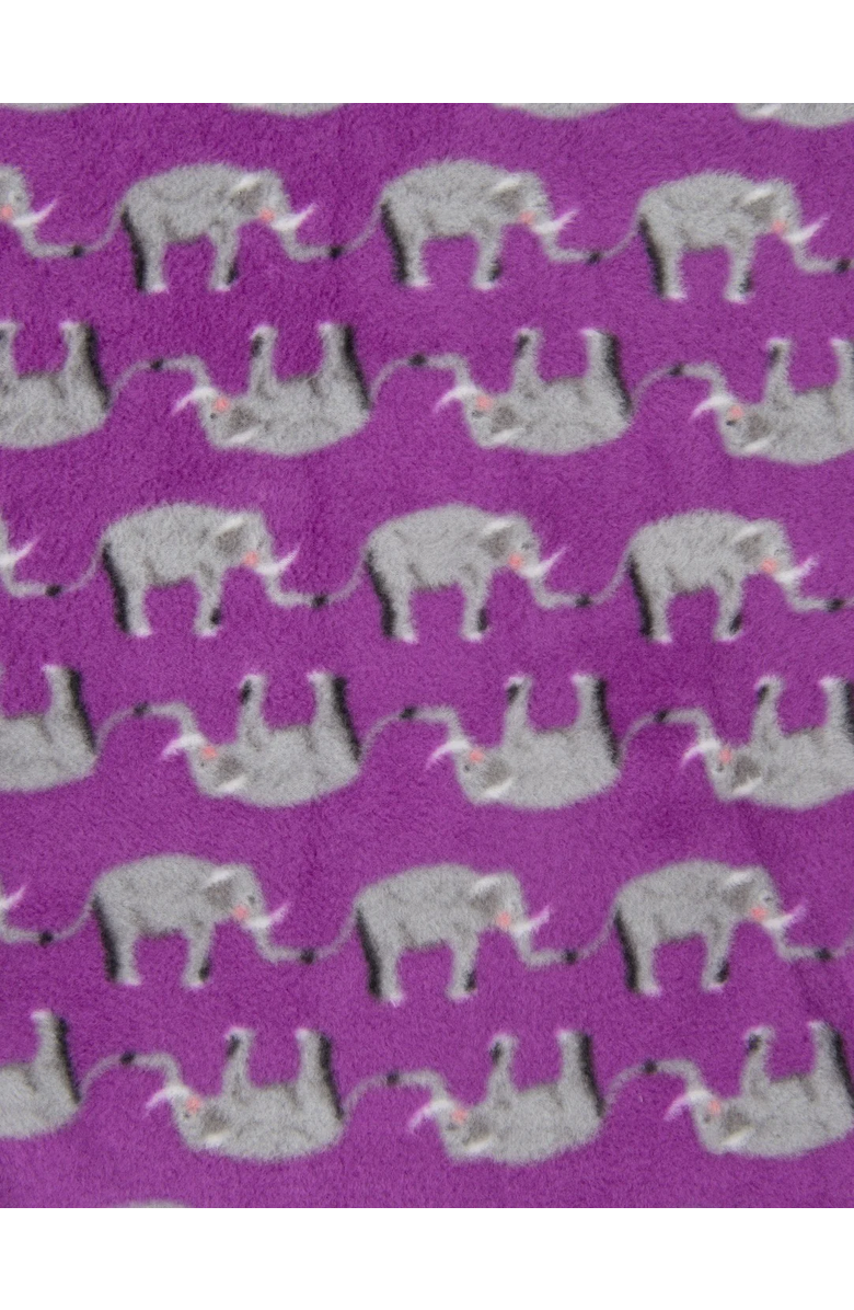 Leveret Kids Cotton Top & Fleece Pants Printed Holiday Pajamas, Alternate, color, Purple Elephant