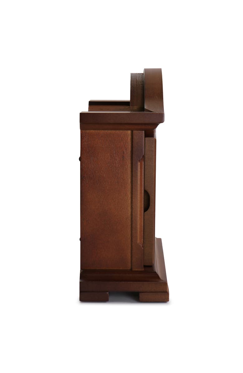 Bedford Clock Collection Mahogany Mantel Clock with Chimes, Alternate, color, Mahogany