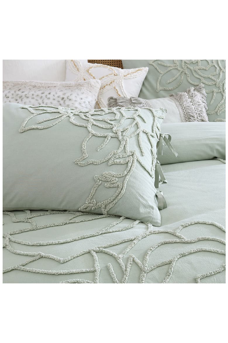 Chenille Rose Comforter & Sham Set, Alternate, color, GREEN