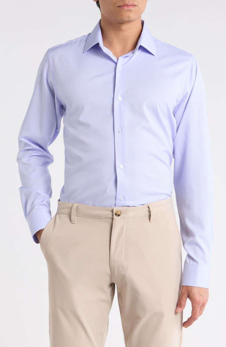 Nautica Slim Fit Micro Check Dress Shirt, Main, color, Lavender