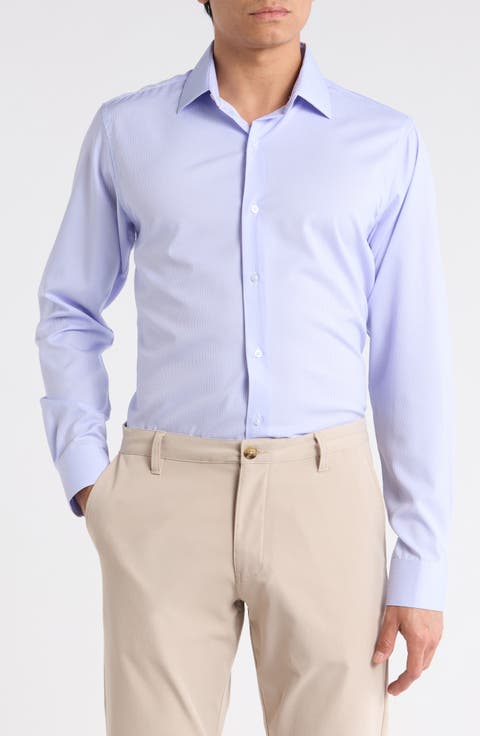 Slim Fit Micro Check Dress Shirt