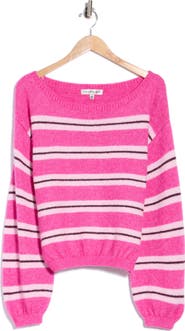 Madden Girl Boat Neck Balloon Sleeve Sweater