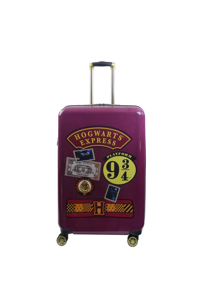 WB Harry Potter Hogwart Express Hardside Printed Abs 29 Inch Luggage, Alternate, color, BURGUNDY