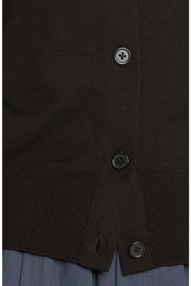 Rib Wool Blend Cardigan, Alternate, color, BLACK