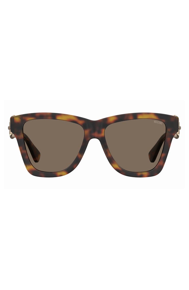 Moschino 54mm Gradient Rectangular Sunglasses, Main, color, Havana/Brown