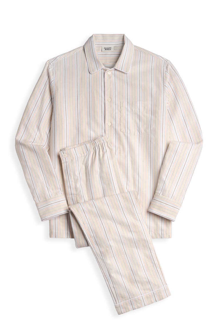 Twill Stripe Henry Pajama Set, Alternate, color, Twill Stripe