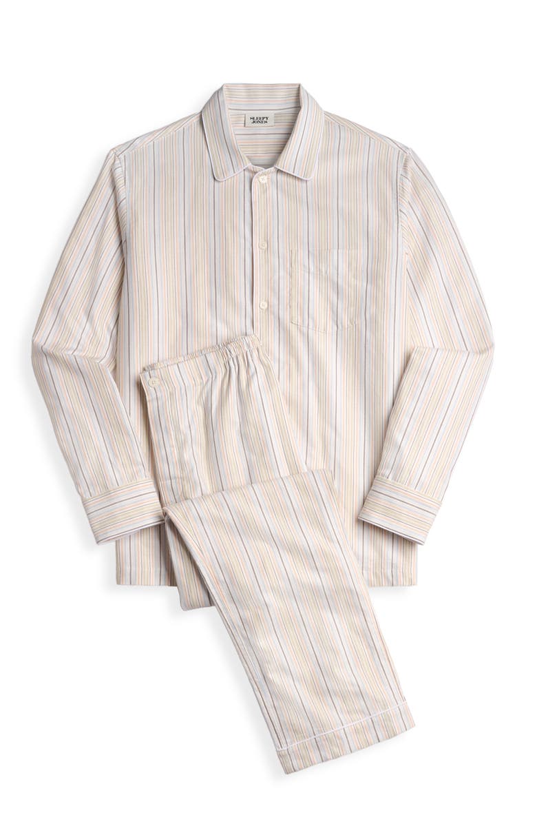 Sleepy Jones Twill Stripe Henry Pajama Set, Alternate, color, Twill Stripe