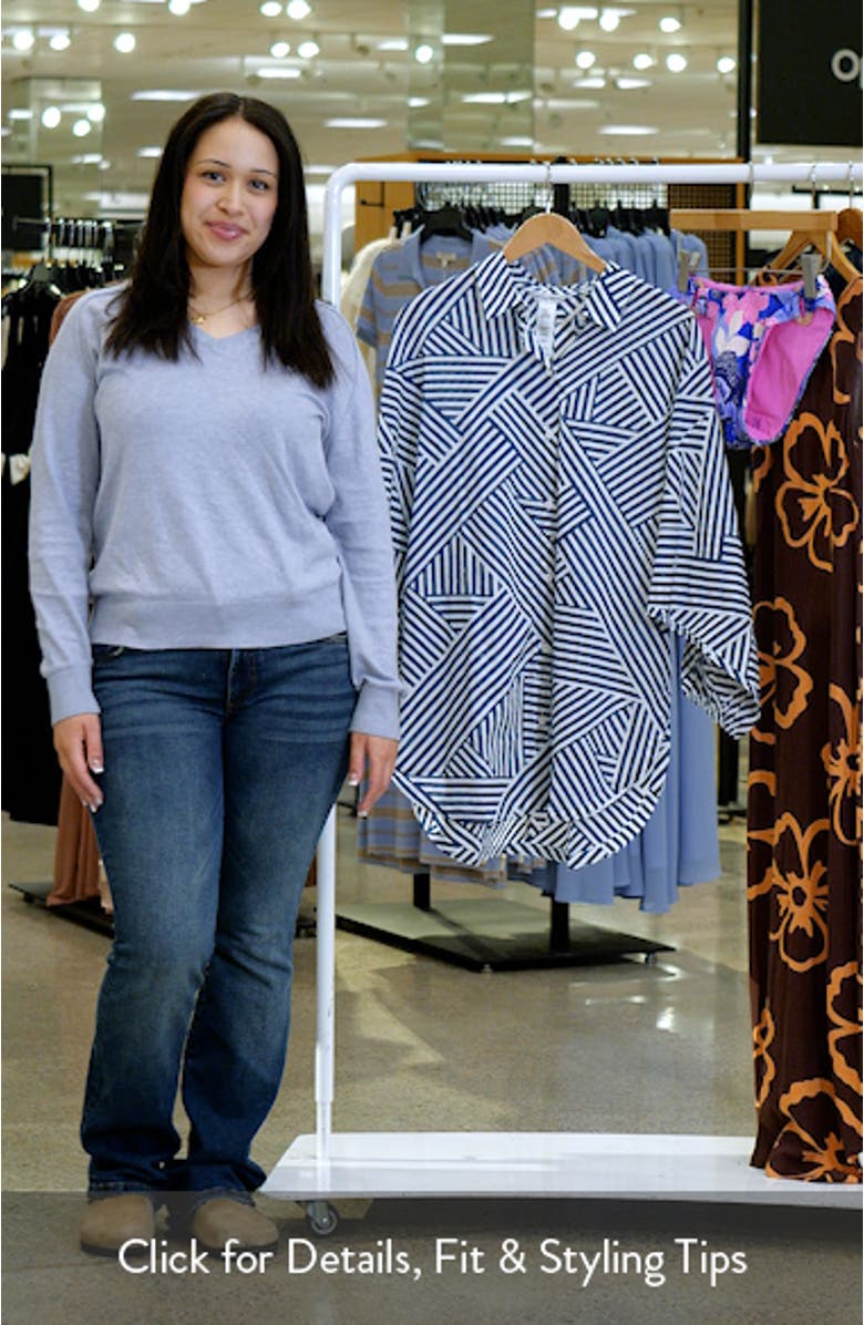 Catalina Coast Cotton Cover-Up Boyfriend Shirt, sales video thumbnail