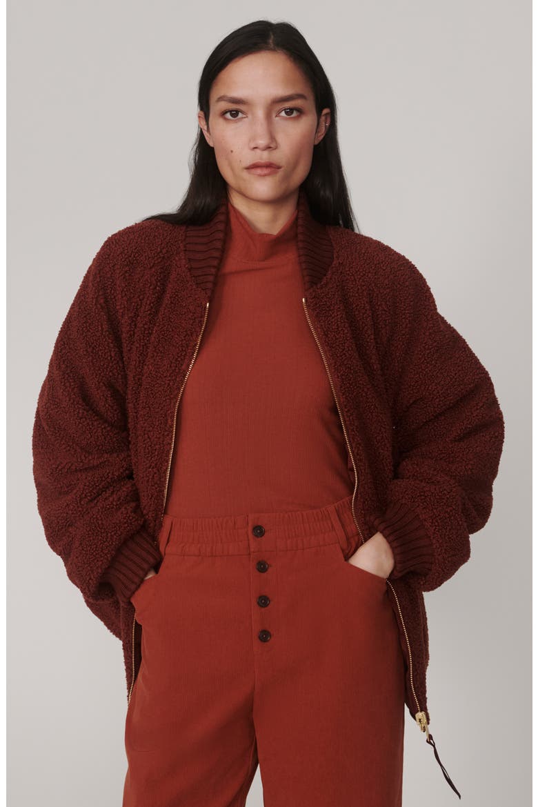 Serina Reversible Quilted Bomber Jacket, Alternate, color, CHERRY MAHOGANY