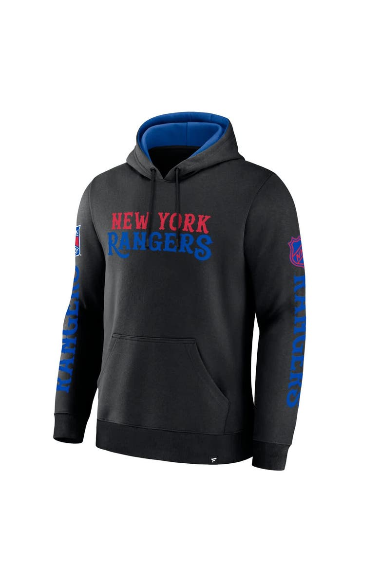 FANATICS Men's Fanatics Black New York Rangers Big City Legacy Fleece Pullover Hoodie, Alternate, color,