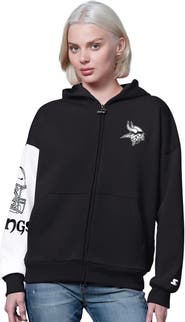 STARTER Women's Starter Black Minnesota Vikings 4th Down Full-Zip Hoodie