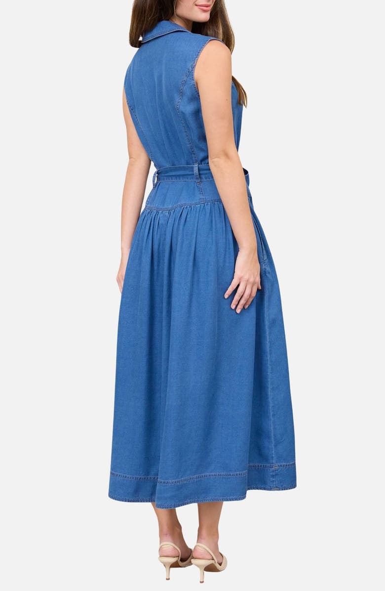 Blu Pepper Tie Waist Denim Dress, Alternate, color, Denim
