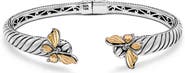 SAMUEL B. Sterling Silver & 18K Gold Butterfly Hinge Bangle