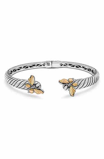 SAMUEL B. Sterling Silver & 18K Gold Butterfly Hinge Bangle