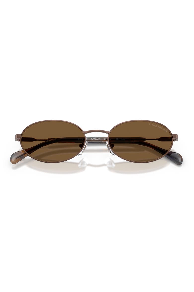 54mm Oval Sunglasses, Alternate, color, MATTE BRONZE / BROWN