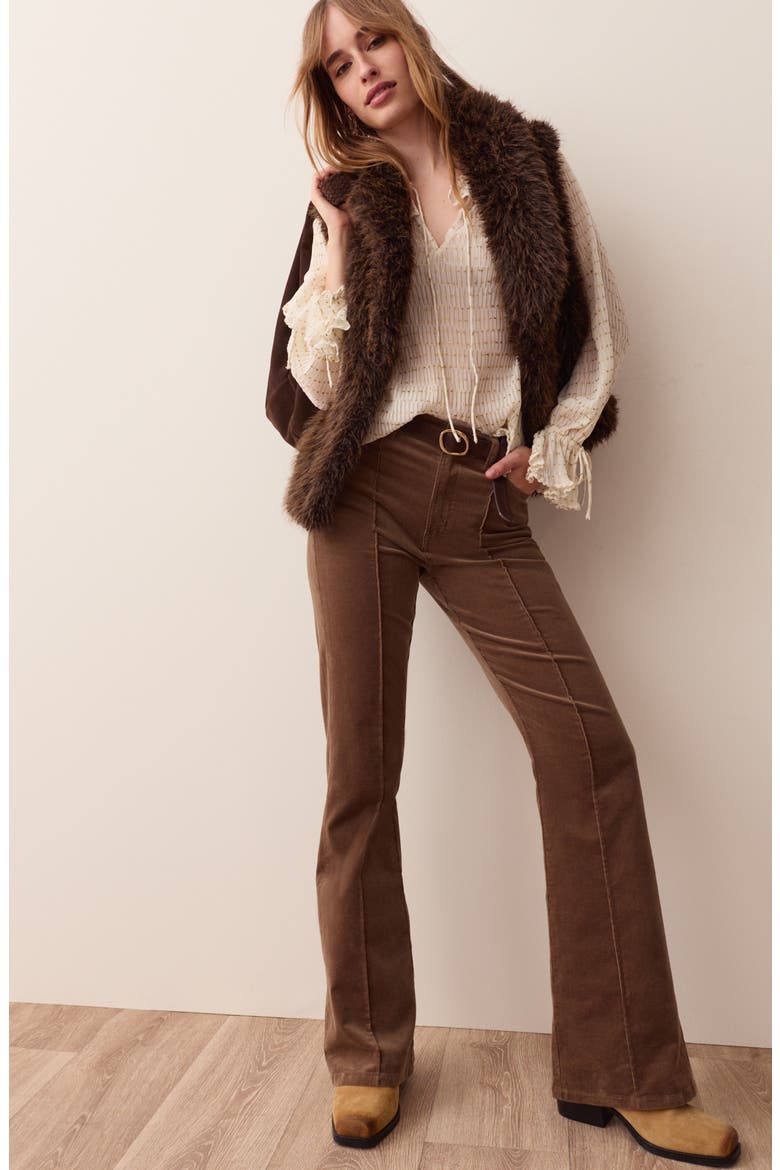 Faux Fur Vest, Alternate, color, BROWN MIX