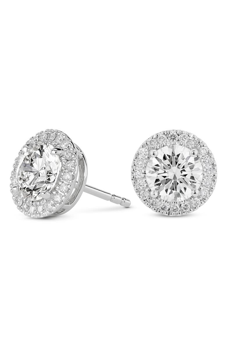LIGHTBOX 2-Carat Lab Grown Diamond Halo Stud Earrings, Alternate, color,