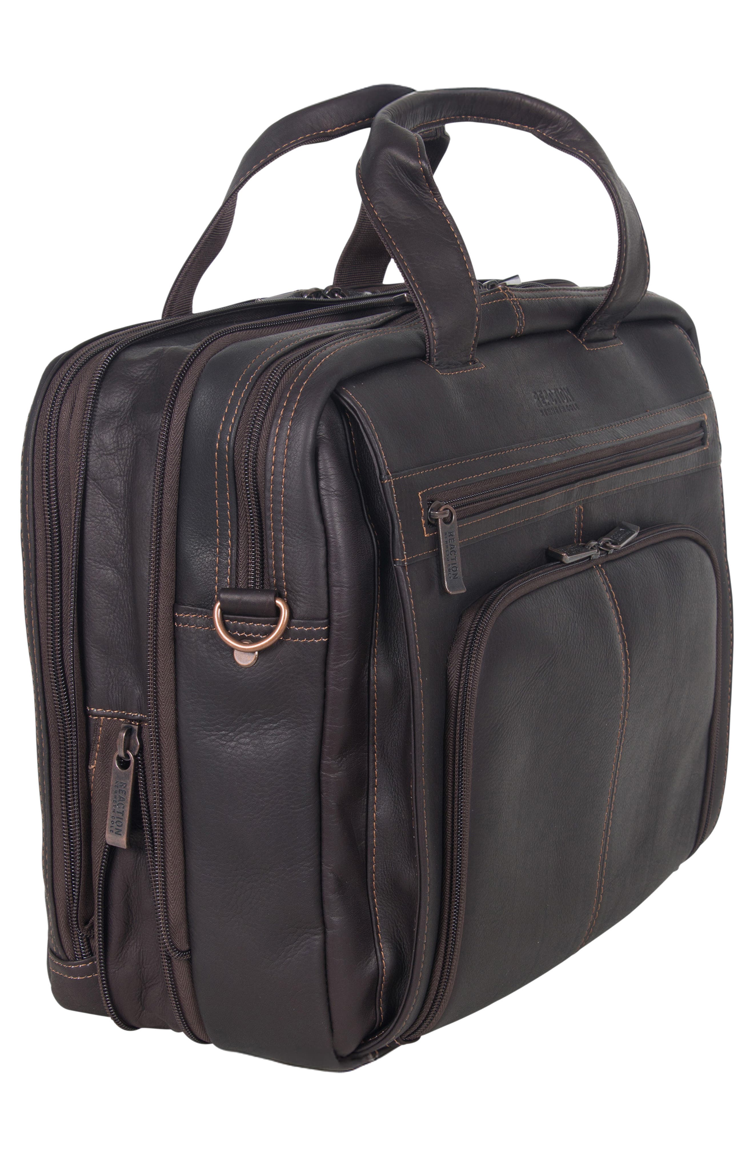Leather Briefcase, Alternate, color, BROWN