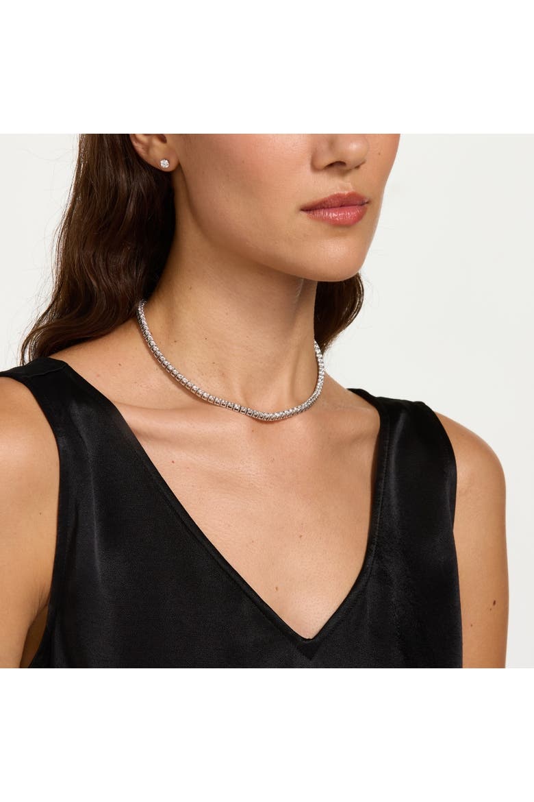 23 Ct TW Round Cut lab Grown Diamond Tennis Necklace 14K Gold 18", Alternate, color, 14k White Gold