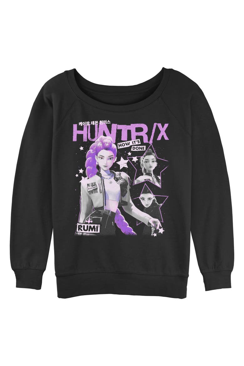 Junior's KPop Demon Hunters Pop Star Huntrix Rumi  Sweatshirt, Main, color, Black