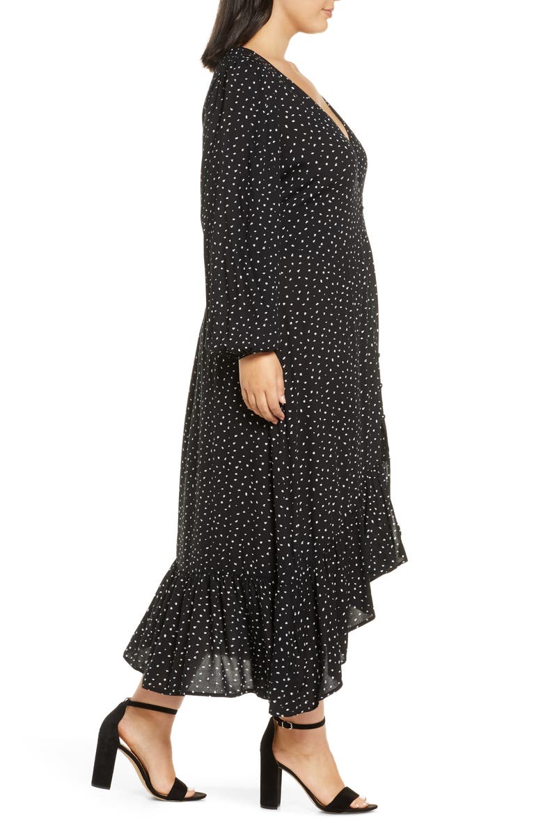 Leith Print Button Front Long Sleeve Maxi Dress, Alternate, color, 