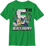 MINECRAFT Boy's Minecraft Happy 6th Birthday  Graphic T-Shirt