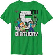 MINECRAFT Boys' Happy 6th Birthday Graphic Graphic Short Sleeve T-Shirt
