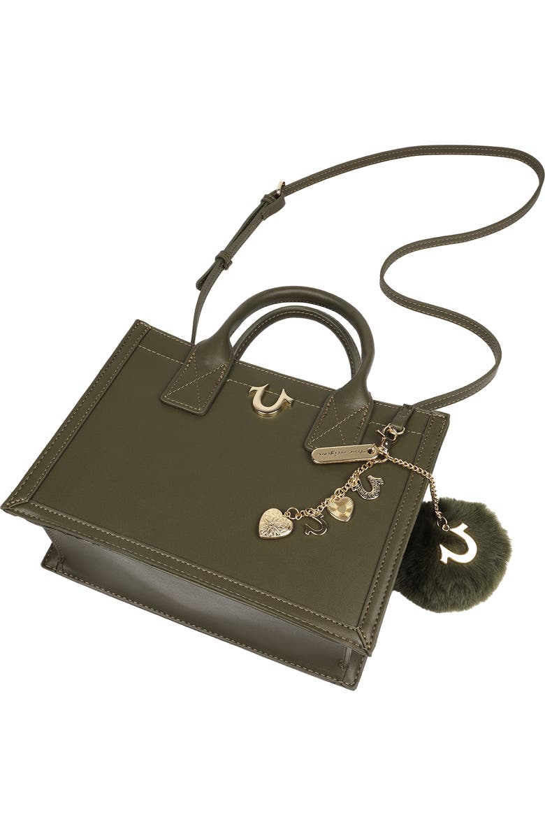 True Religion Pom Dangle Modern Tote, Alternate, color, Olive