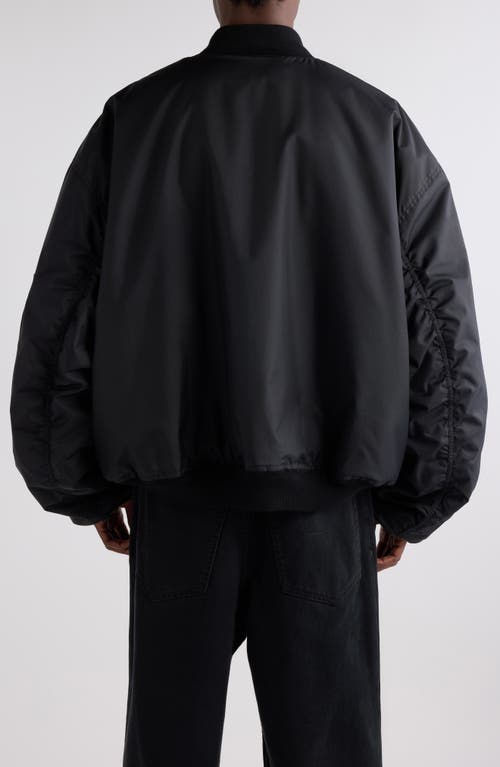 Balenciaga Men Bomber Jacket With Logo In Black