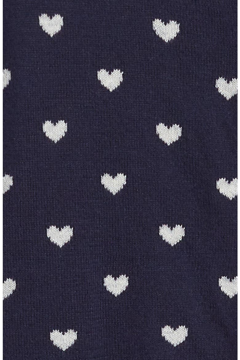 Kids' Heart Jacquard Cotton Cardigan, Alternate, color, NAVY PEACOAT-GREY SWEET HEARTS