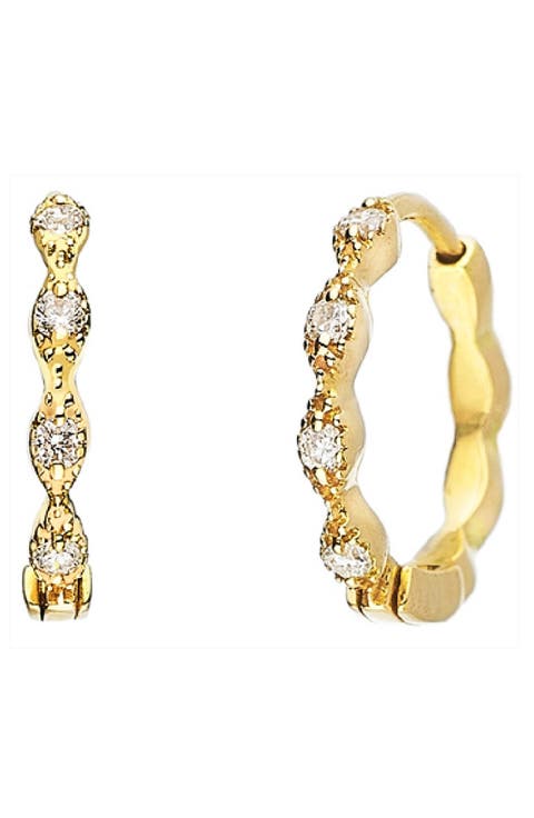 Eleanor Diamond Huggie Hoop Earrings