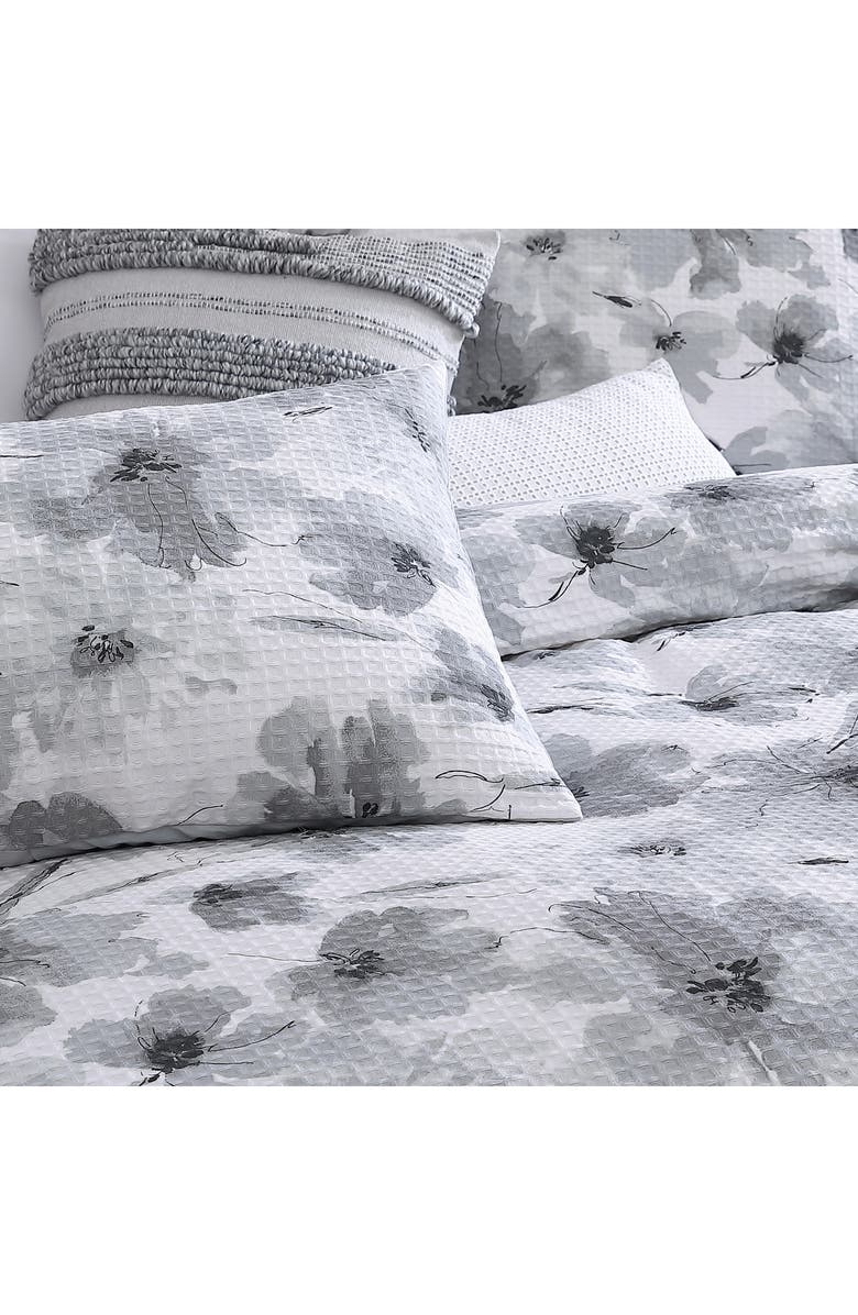 DKNY Modern Bloom Waffle Cotton Duvet & Sham Set, Alternate, color, 