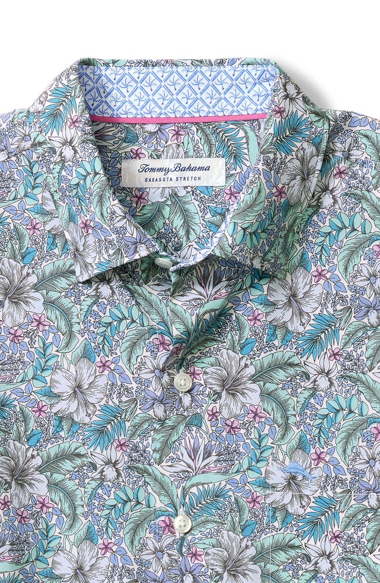 Tommy Bahama Sarasota Stretch Azul Gardens IslandZone<sup>®</sup> Button-Up Shirt, Alternate, color, Hawaian Ocean