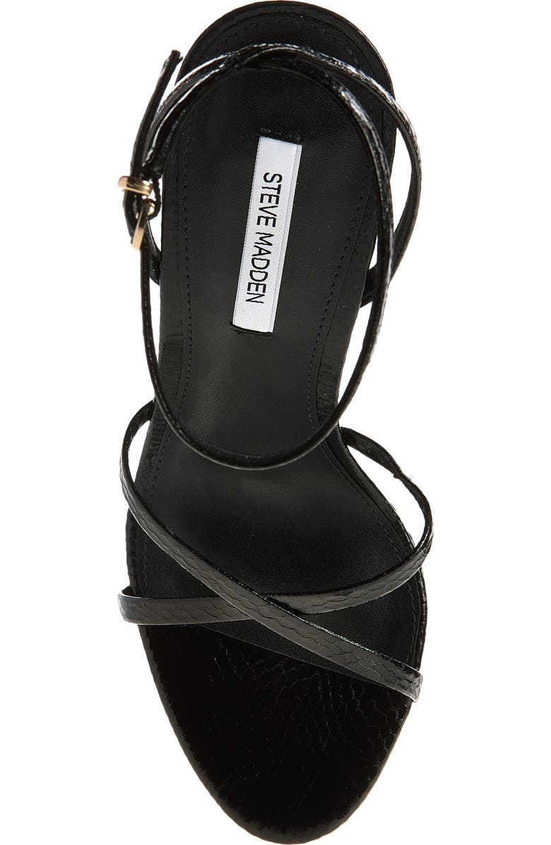 Steve Madden Layers Ankle Strap Wedge Sandal, Alternate, color, Black