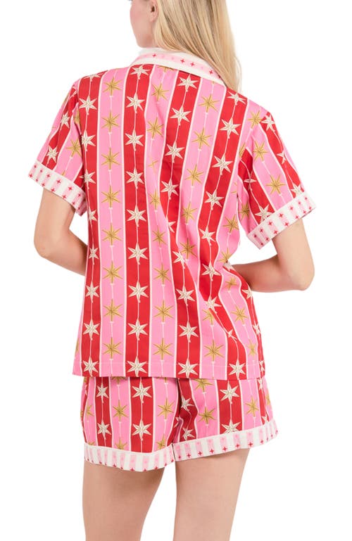 Katie Kime Tree Topper Pajama Shorts Set In Pink