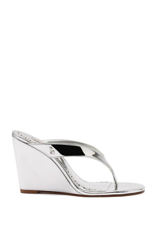 Larroude Larroudé Gaia Wedge Sandal In Silver