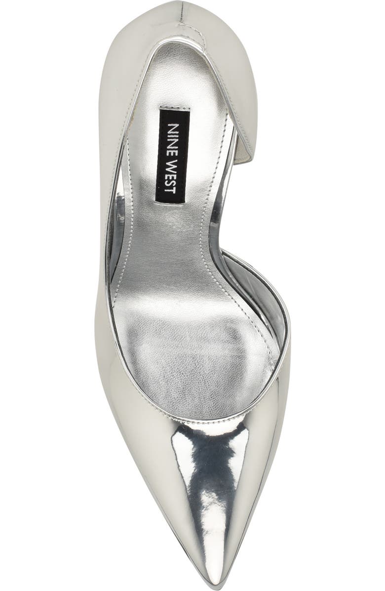 Nine West Folowe Half d'Orsay Pointed Toe Pump, Alternate, color, Silver