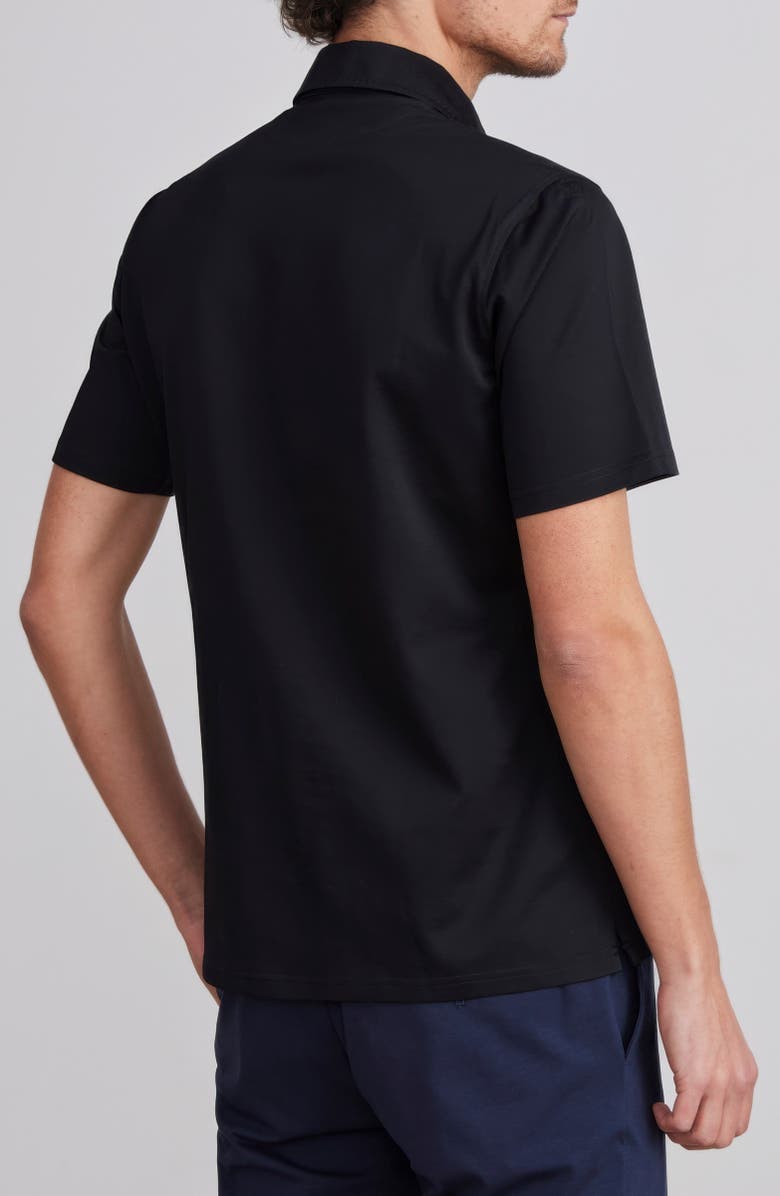 Emanuel Berg Textured Luxe Polo, Alternate, color, Black