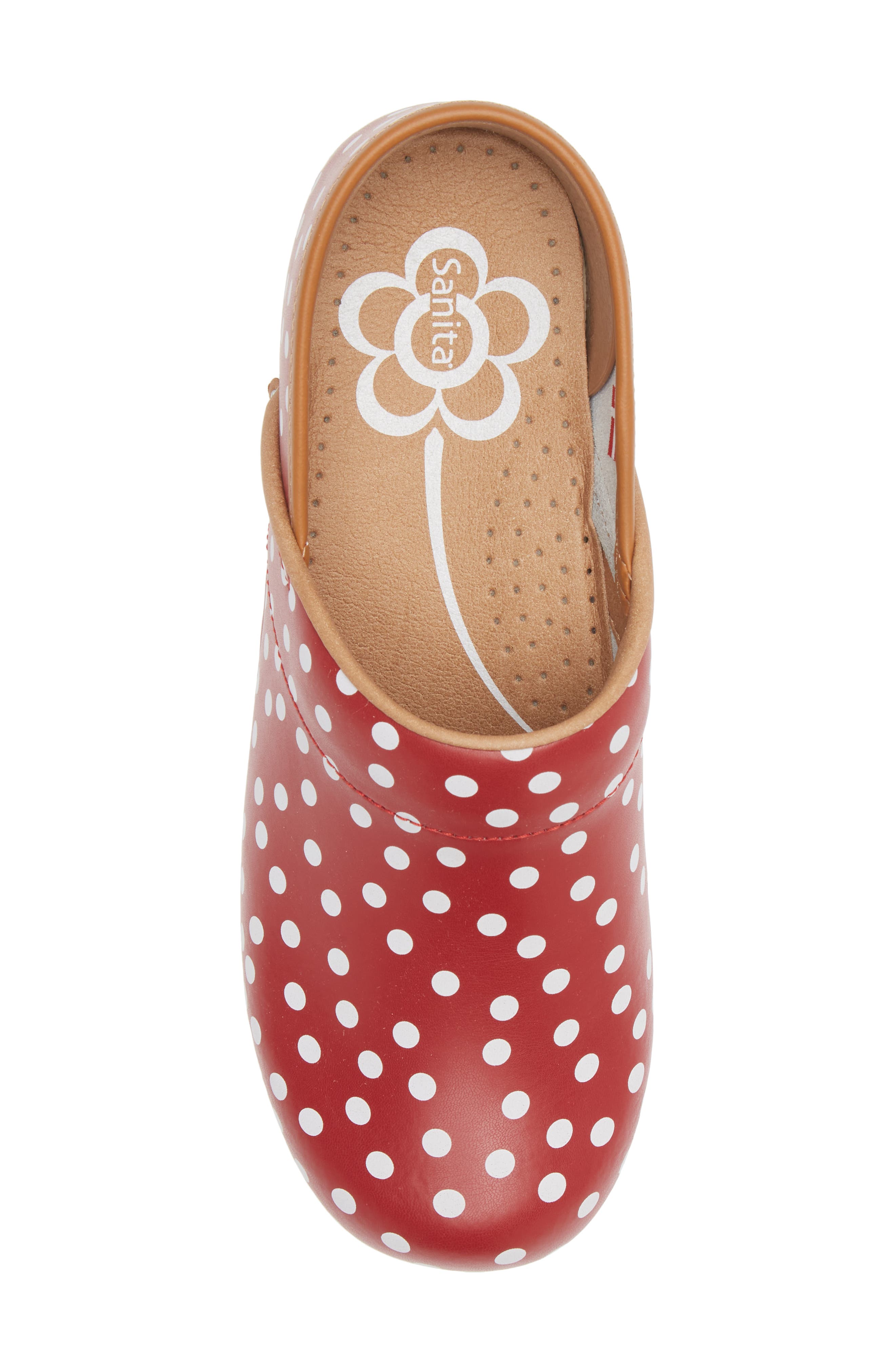 Roxbury Polka Dot Clog, Alternate, color, RED
