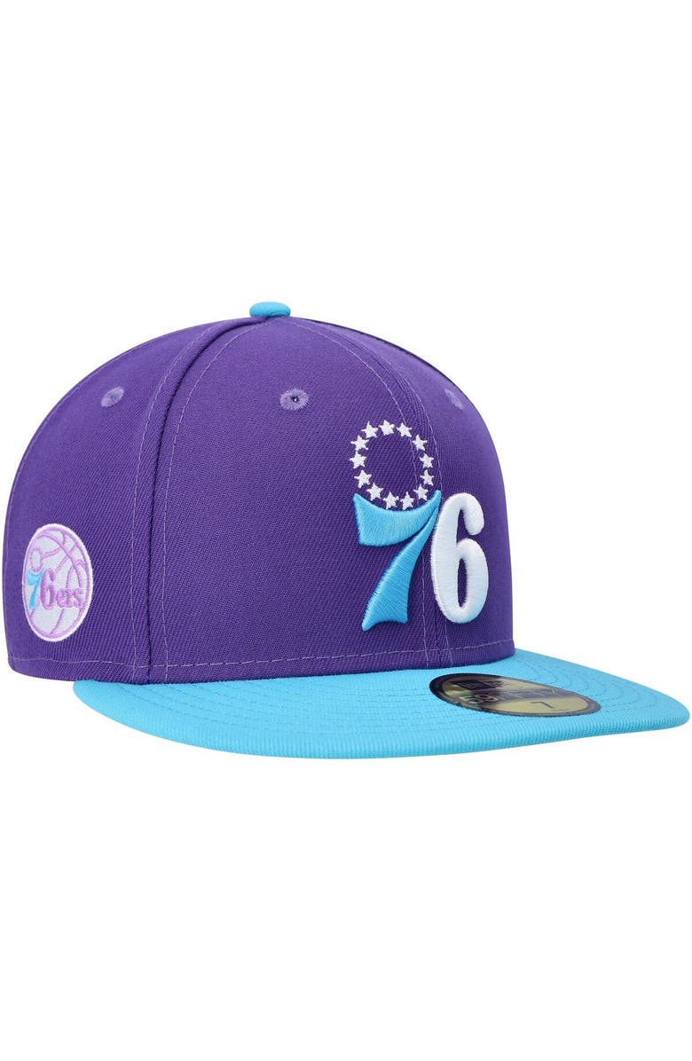 New Era Men's New Era Purple Philadelphia 76ers Vice 59FIFTY Fitted Hat, Main, color, 