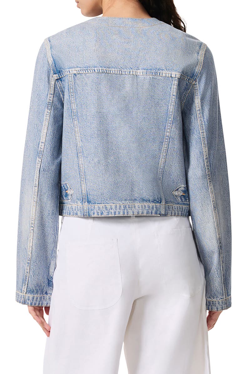 rag & bone Miramar Cora Collarless Trompe l'Oeil Faux Denim Ponte Jacket, Alternate, color,