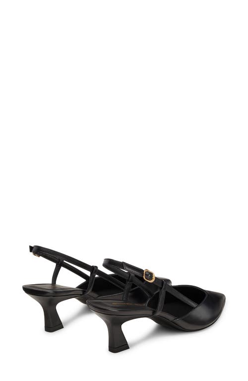 Stuart Weitzman Vinnie 50 Slingback Womens Solid Leather Slingback Heels In Black/black