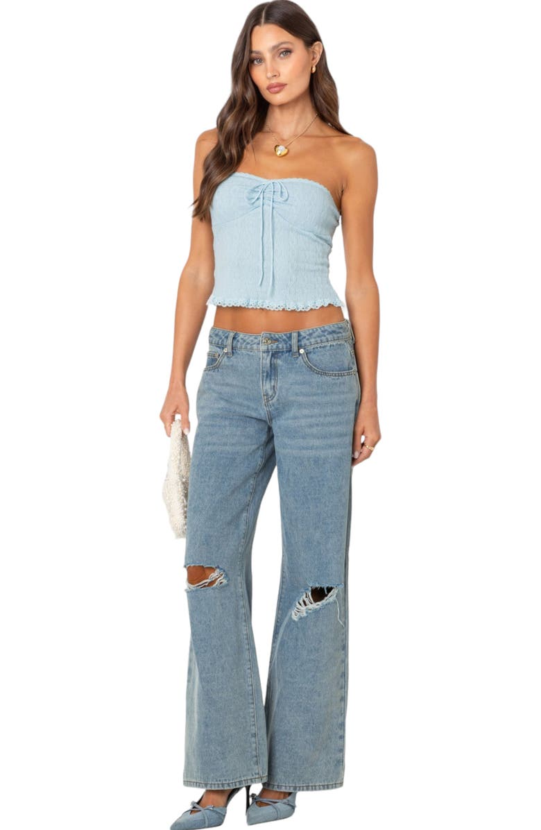 EDIKTED Lacey Tube Top, Alternate, color, Light-Blue